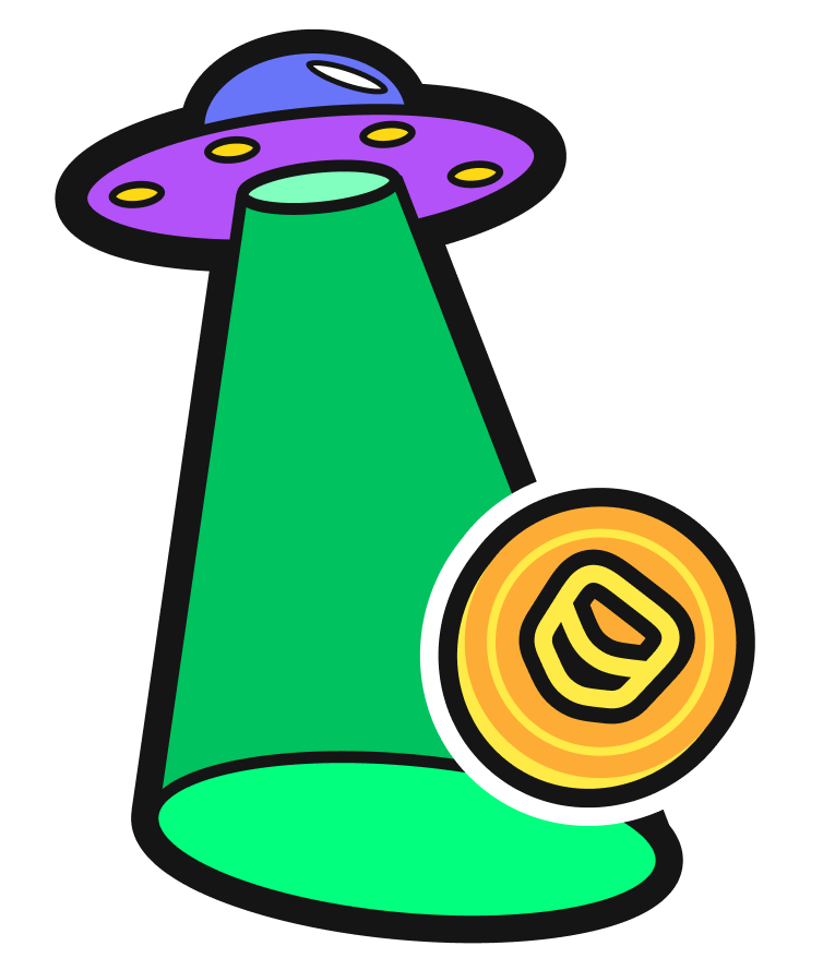 UFO with coin beam