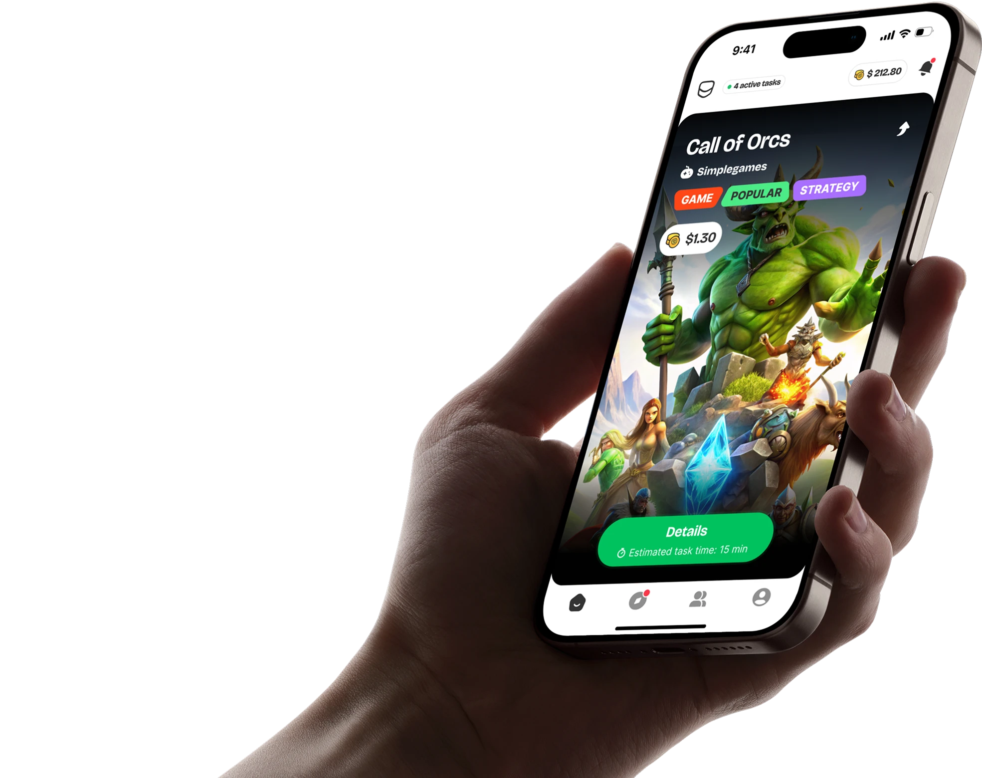 Phone displaying Repocket app